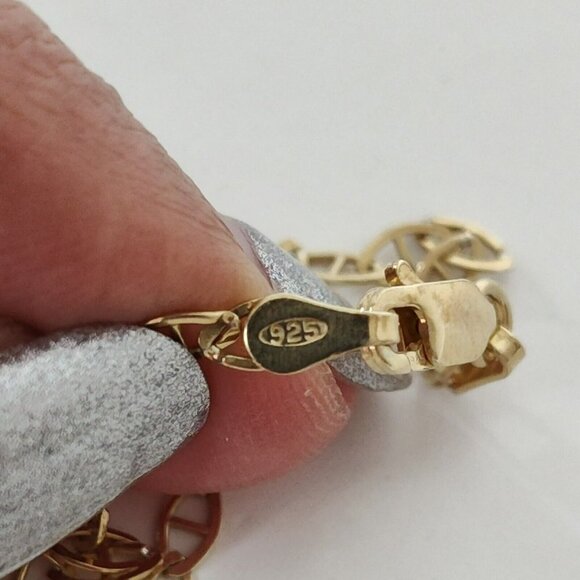 Gold Tone Link Chain Necklace 925 18" NEW W/O TAGS - Picture 5 of 5